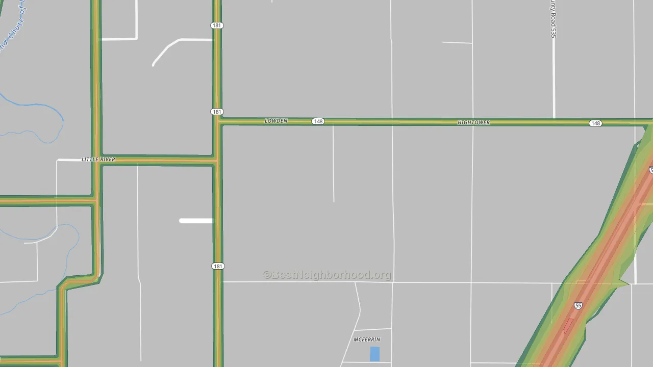 Lowden, AR Map of Noise Levels in Lowden