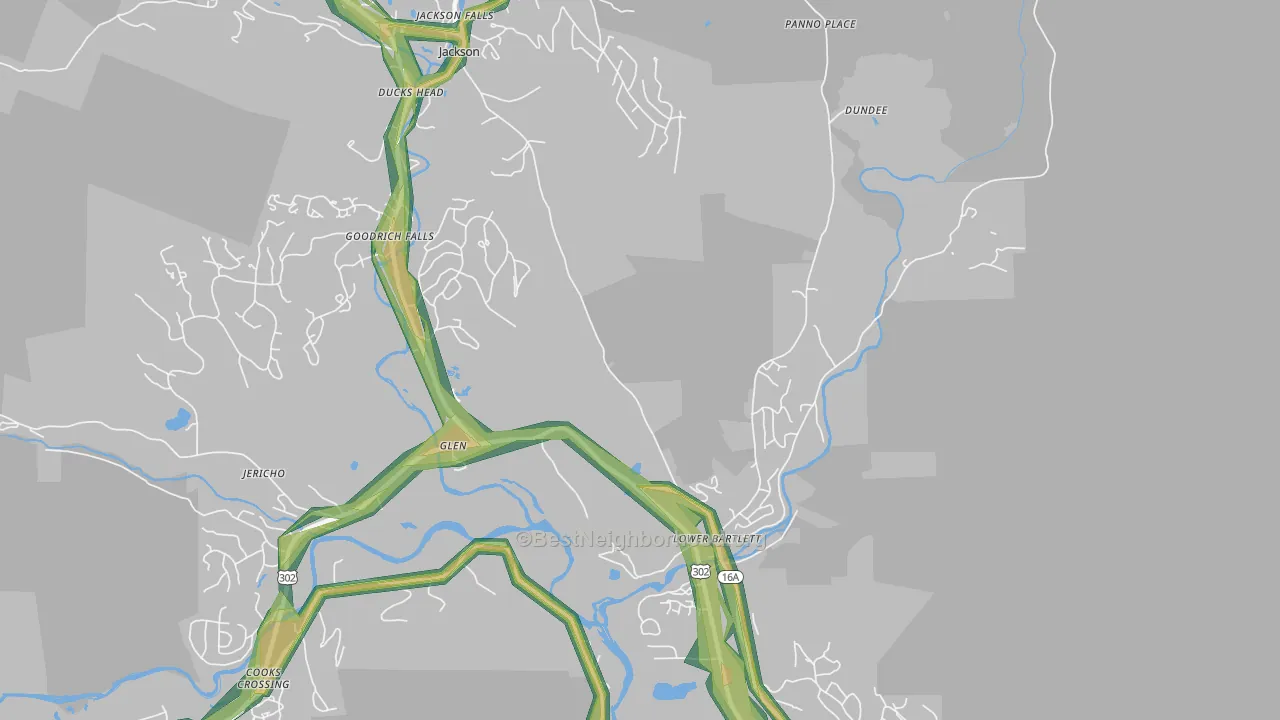 Lower Bartlett, NH Map of Noise Levels in Lower Bartlett