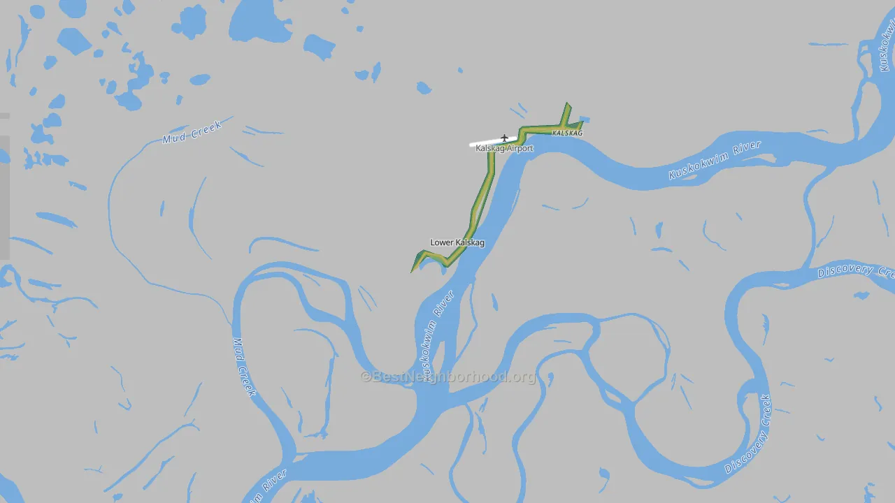 Lower Kalskag, AK Map of Noise Levels in Lower Kalskag