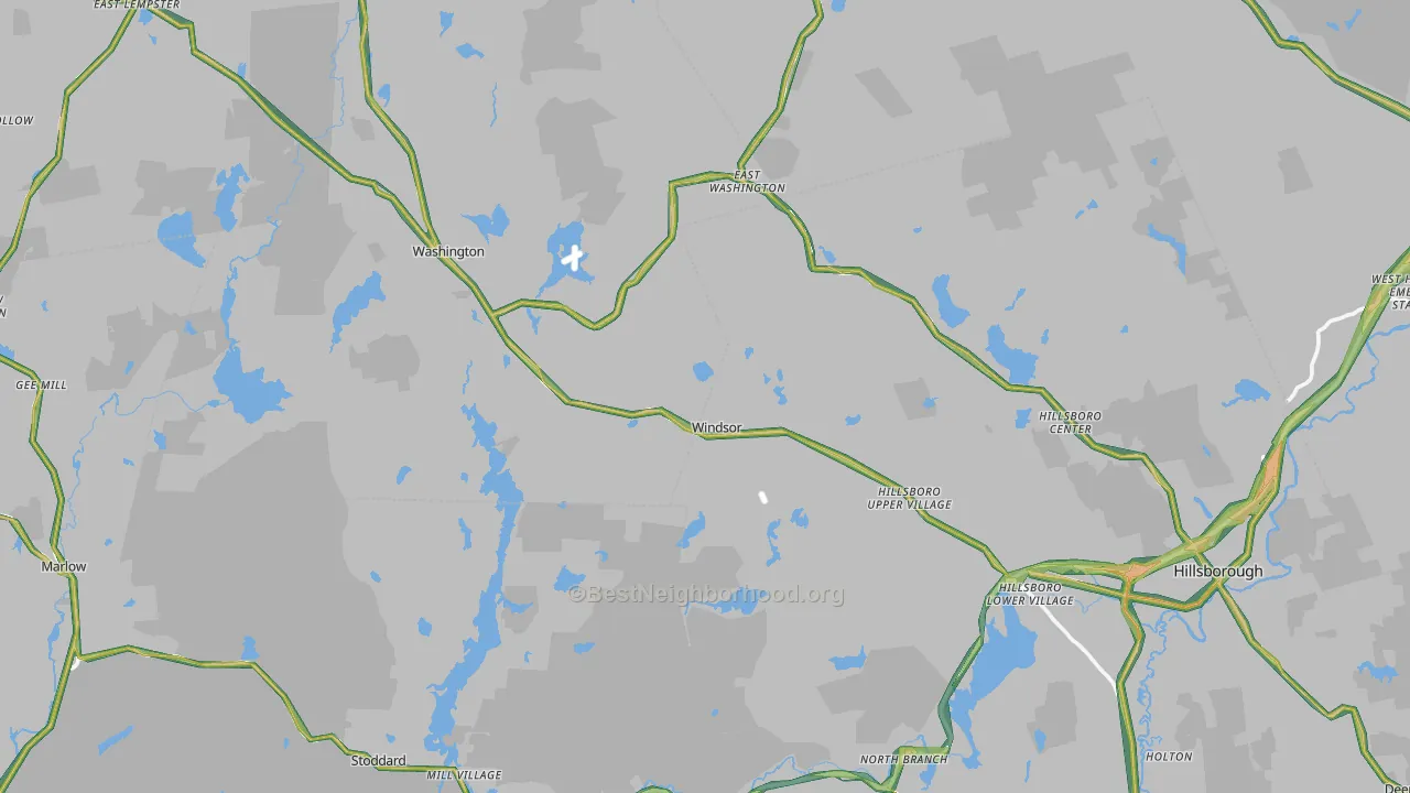 Lower Village, NH Map of Noise Levels in Lower Village