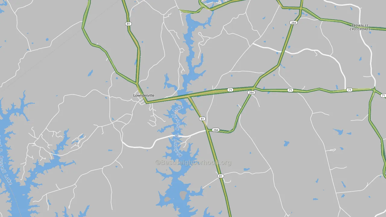 Lowndesville, SC Map of Noise Levels in Lowndesville
