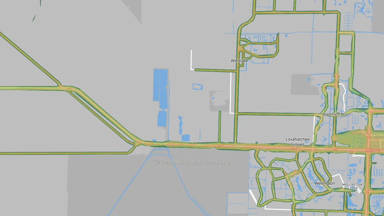 Loxahatchee, FL Map of Noise Levels in Loxahatchee