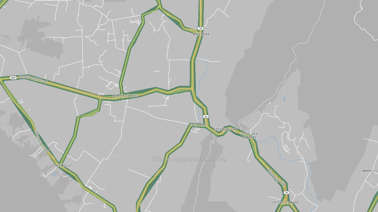 Loysburg, PA Map of Noise Levels in Loysburg
