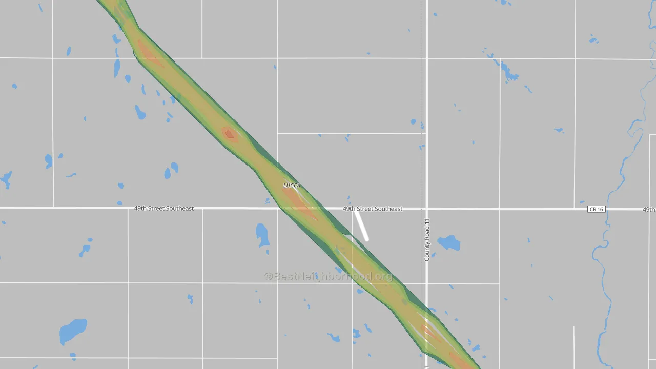 Lucca, ND Map of Noise Levels in Lucca