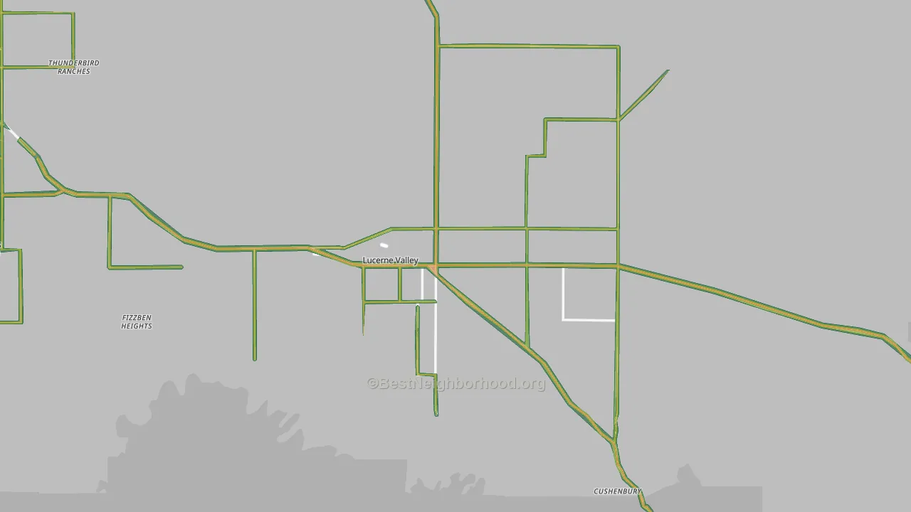 Lucerne Valley, CA Map of Noise Levels in Lucerne Valley