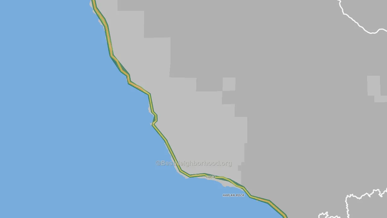 Lucia, CA Map of Noise Levels in Lucia