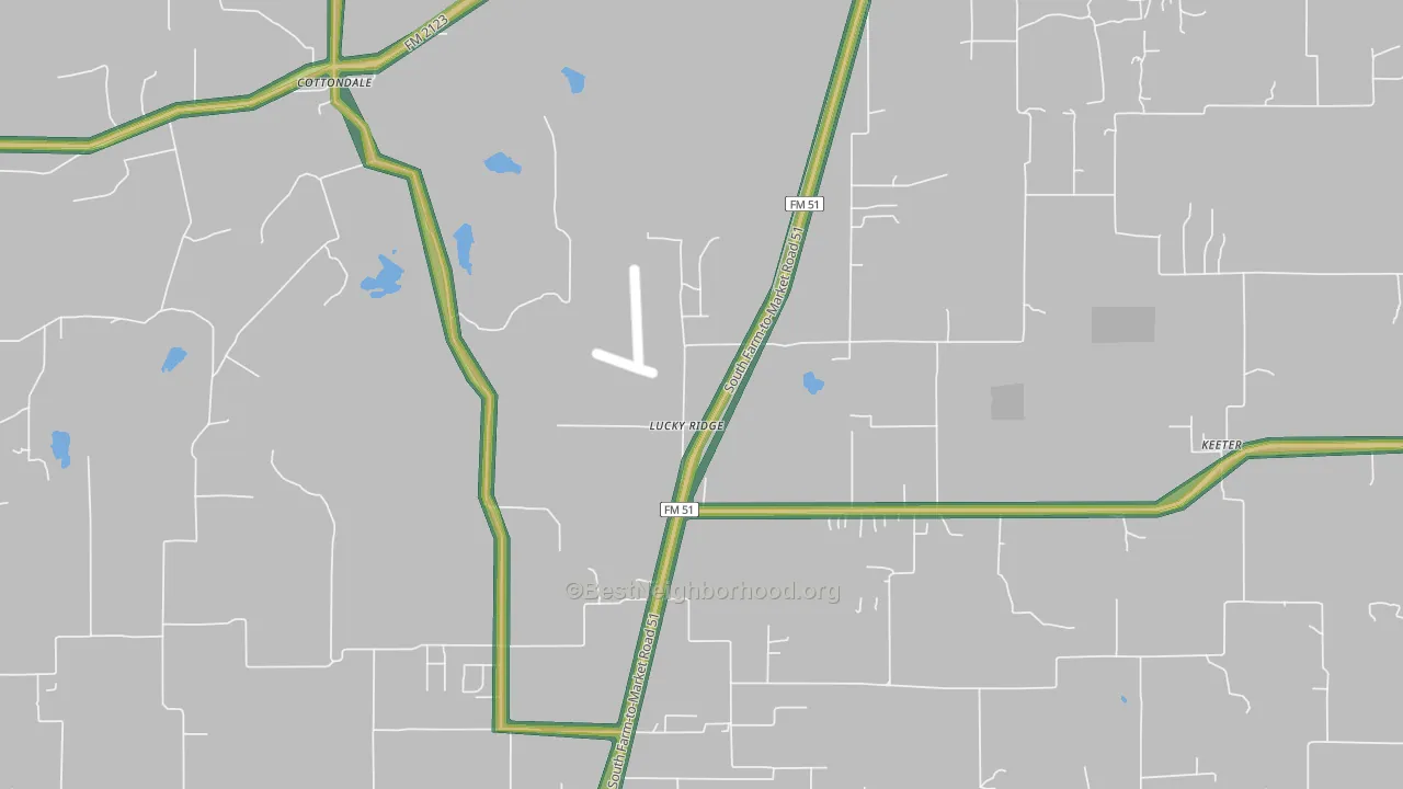 Lucky Ridge, TX Map of Noise Levels in Lucky Ridge