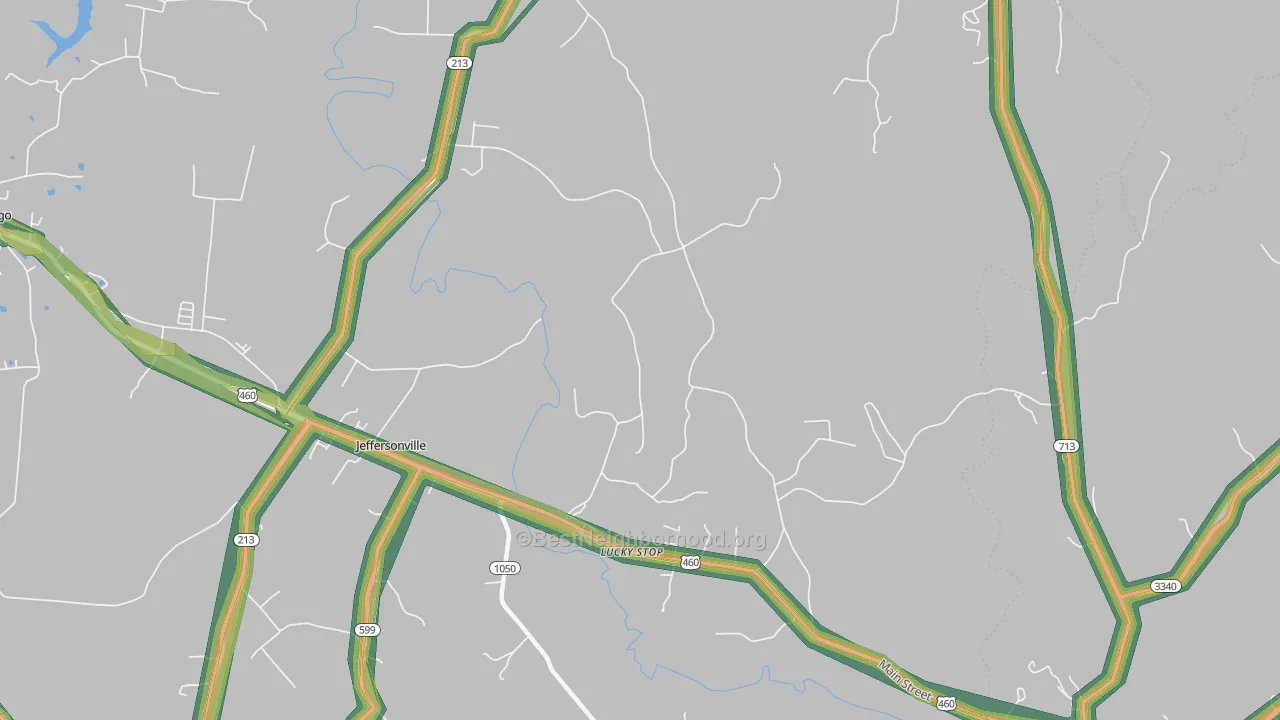 Lucky Stop, KY Map of Noise Levels in Lucky Stop