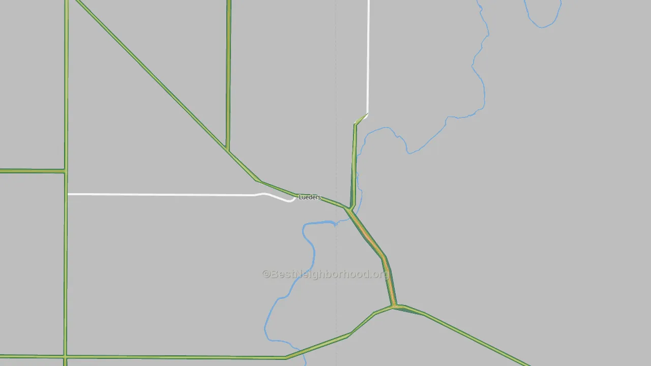 Lueders, TX Map of Noise Levels in Lueders
