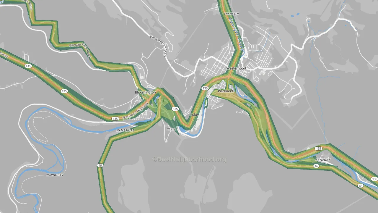 Luke, MD Map of Noise Levels in Luke