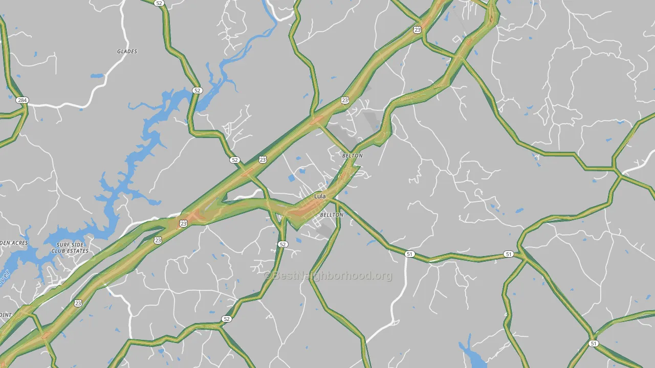 Lula, GA Map of Noise Levels in Lula