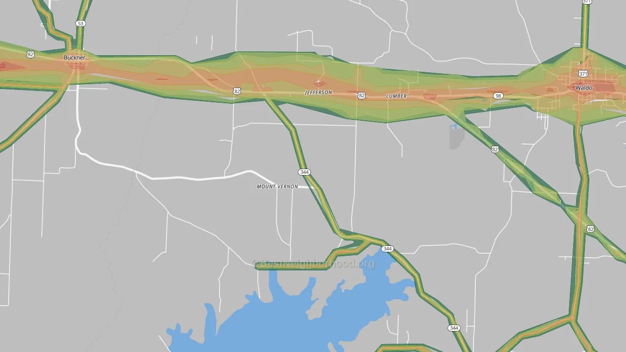 Lumber, AR Map of Noise Levels in Lumber