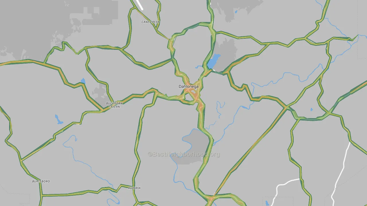 Lumpkin County, GA Map of Noise Levels in Lumpkin County