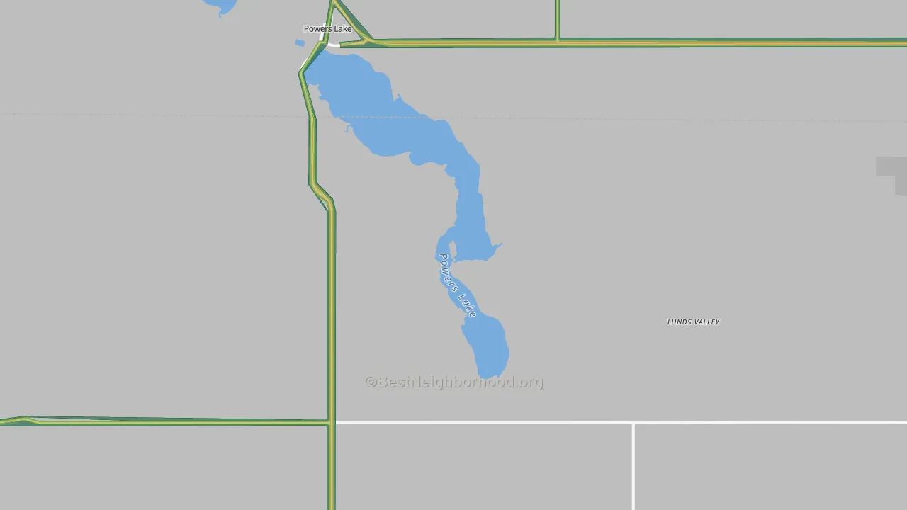 Lunds Valley, ND Map of Noise Levels in Lunds Valley