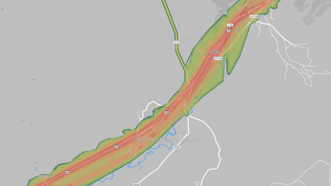 Lupton, AZ Map of Noise Levels in Lupton