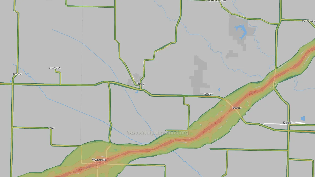 Luray, MO Map of Noise Levels in Luray