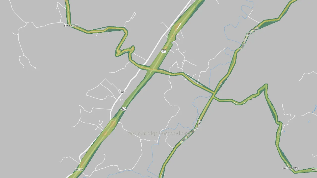 Lusk, TN Map of Noise Levels in Lusk