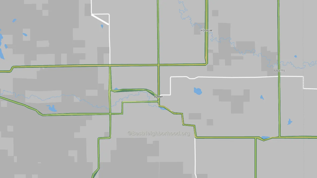 Luther, MI Map of Noise Levels in Luther