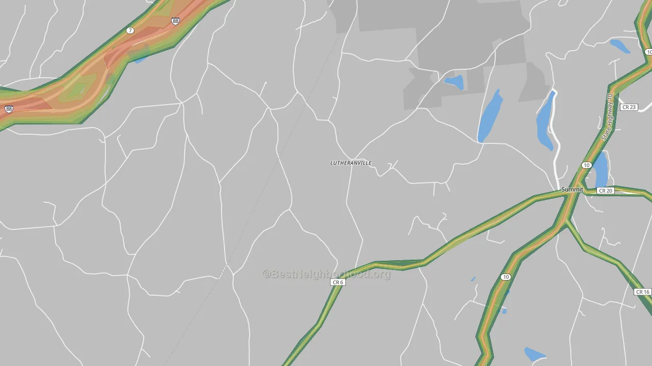 Lutheranville, NY Map of Noise Levels in Lutheranville