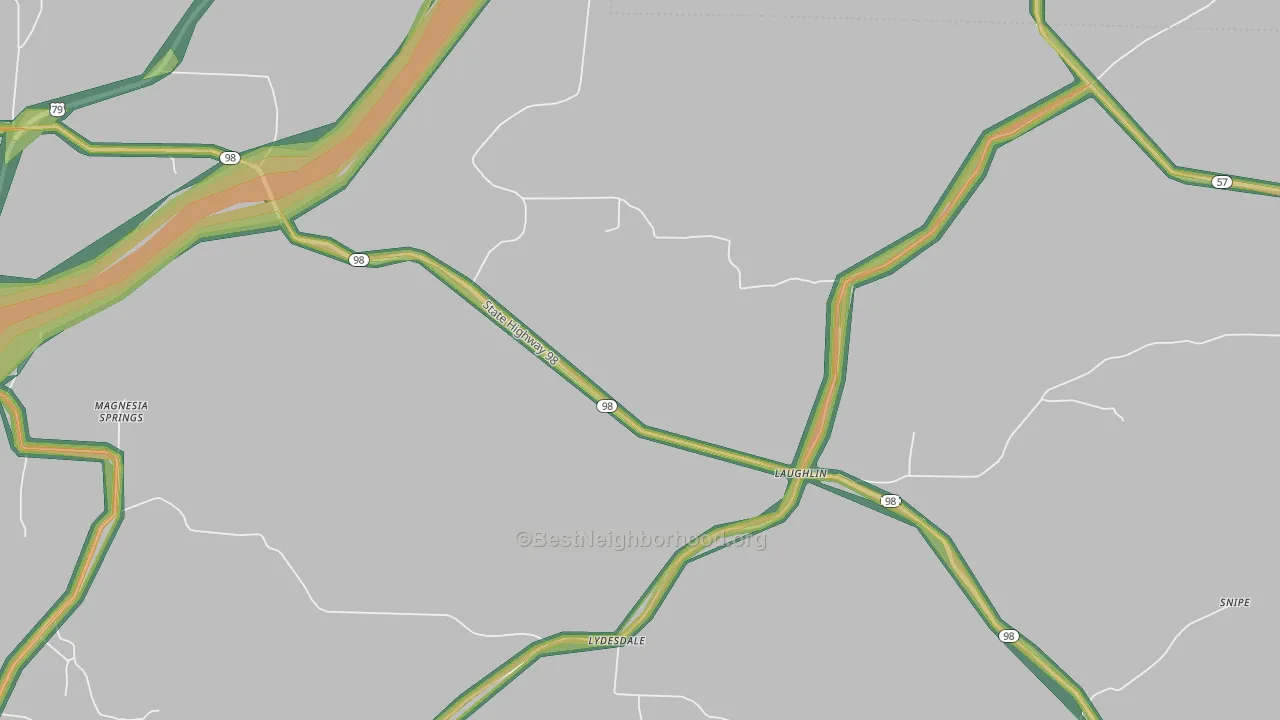 Lydesdale, AR Map of Noise Levels in Lydesdale