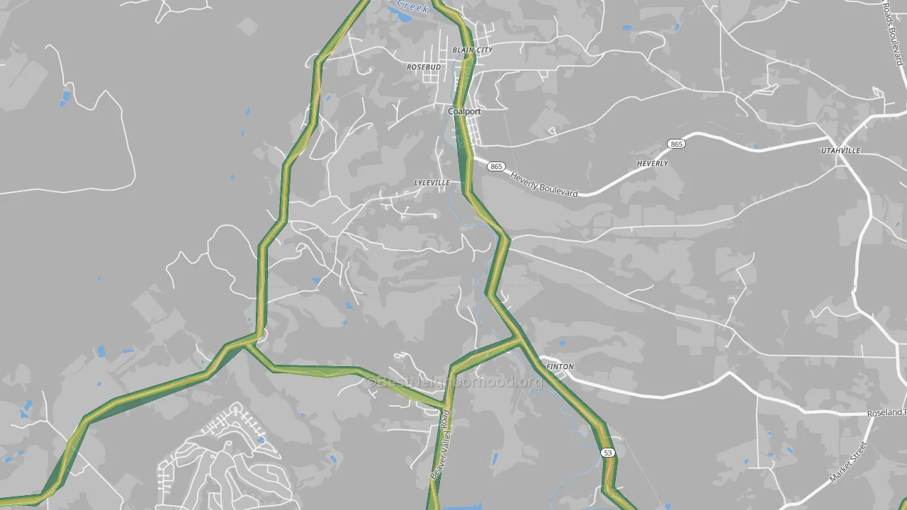 Lyleville, PA Map of Noise Levels in Lyleville
