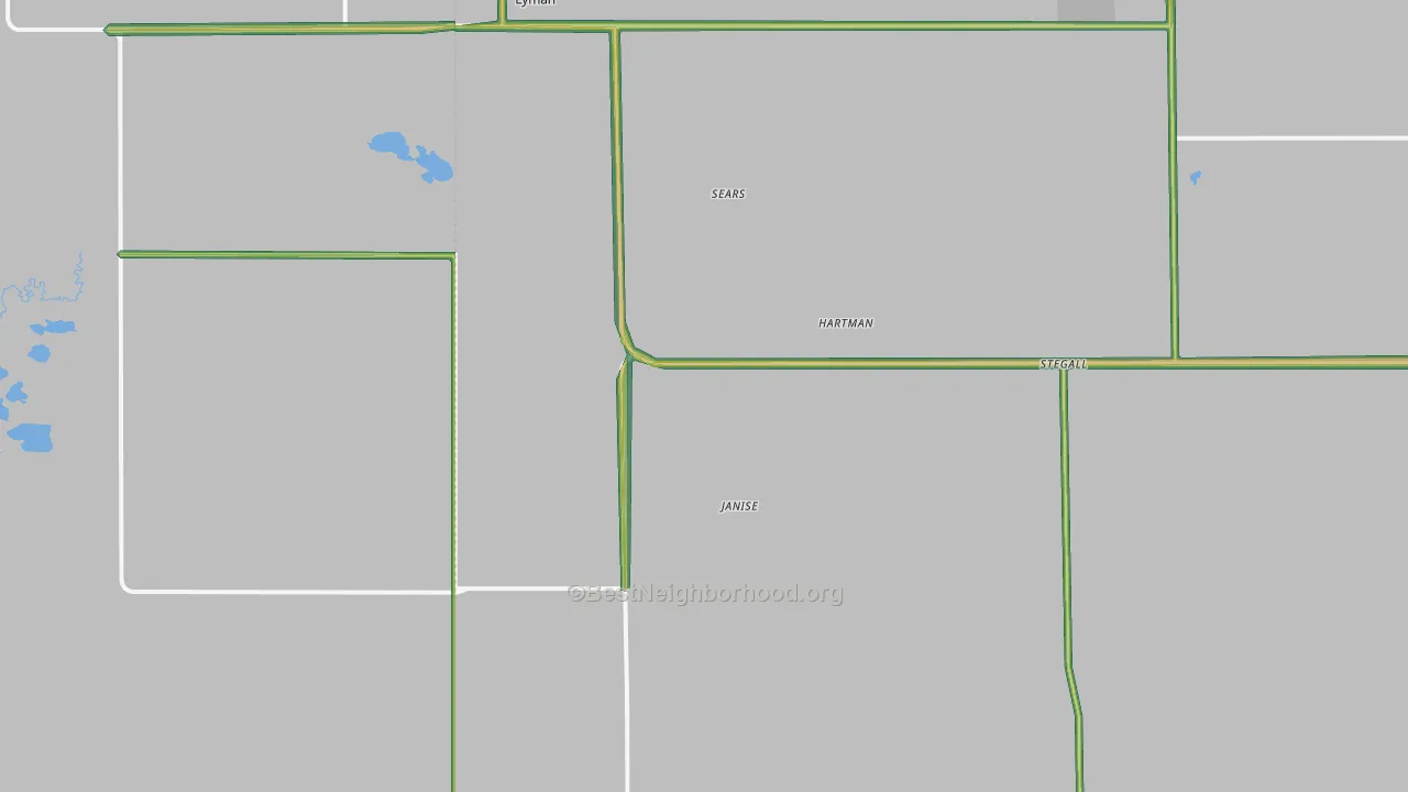 Lyman, NE Map of Noise Levels in Lyman