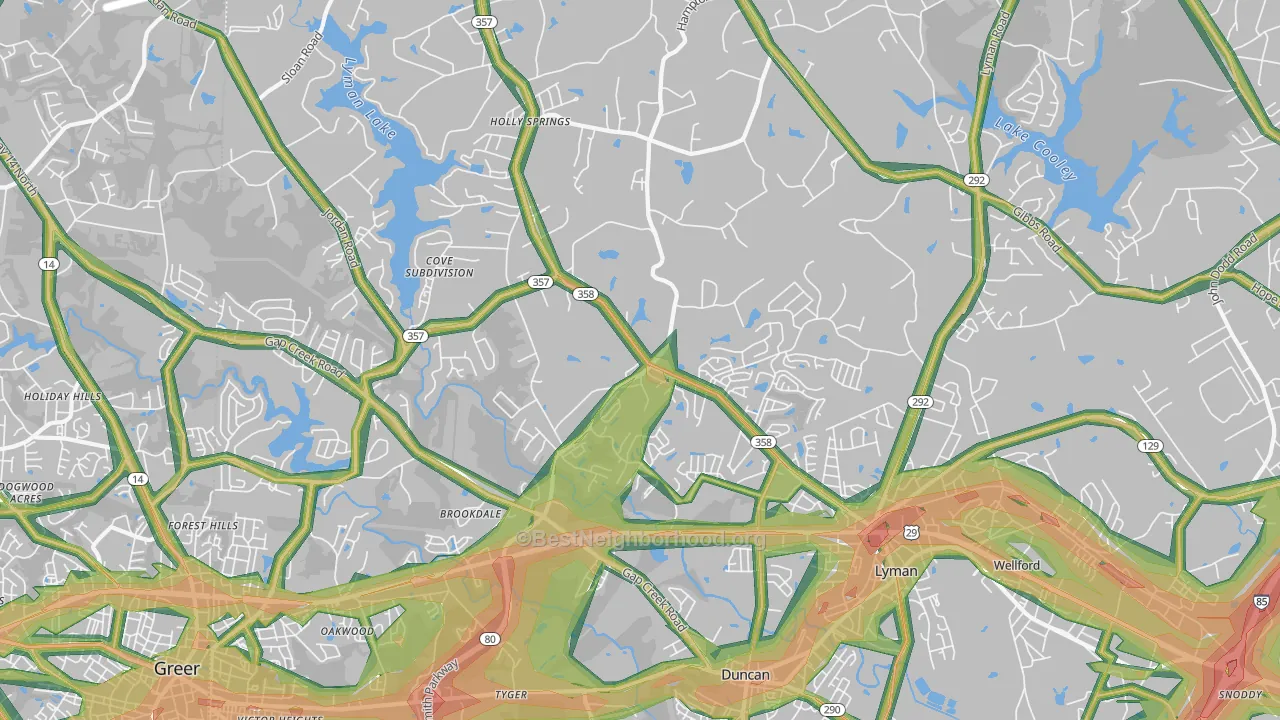 Lyman, SC Map of Noise Levels in Lyman