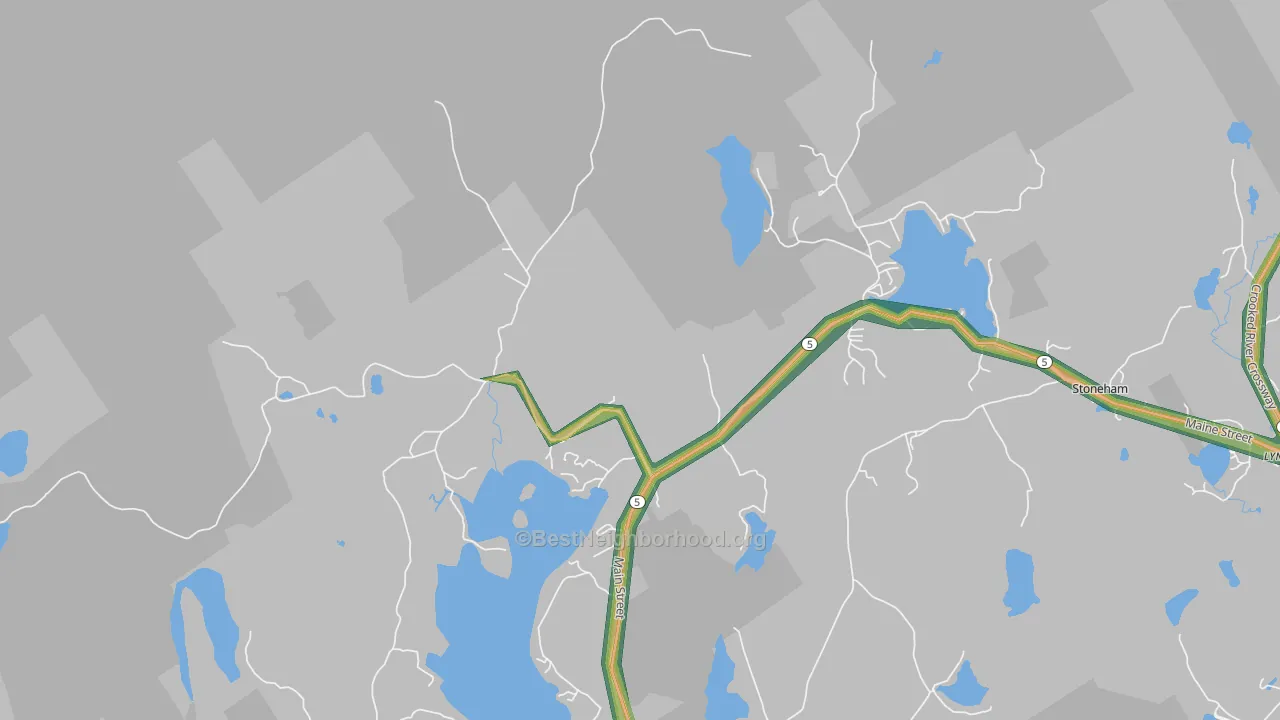 Lynchville, ME Map of Noise Levels in Lynchville