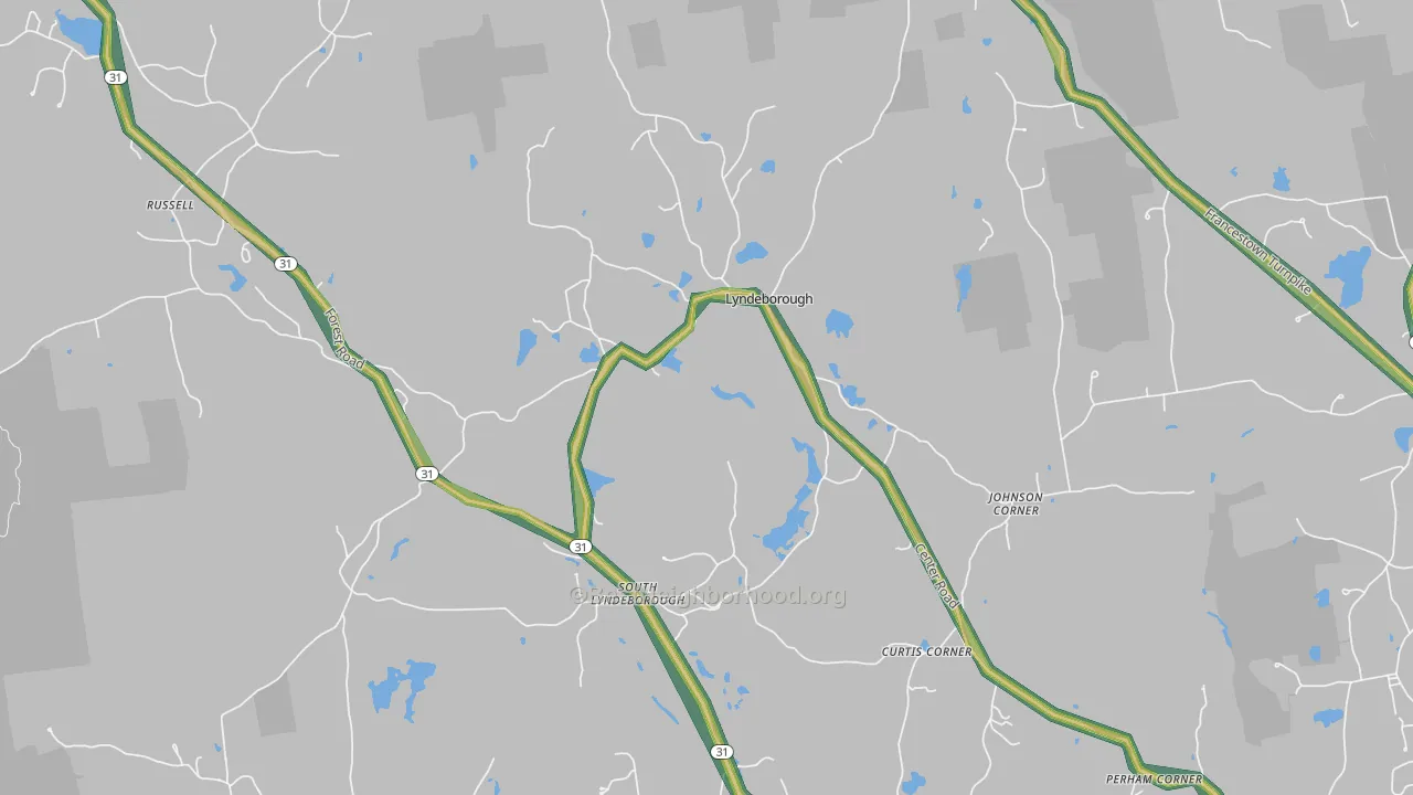 Lyndeborough, NH Map of Noise Levels in Lyndeborough