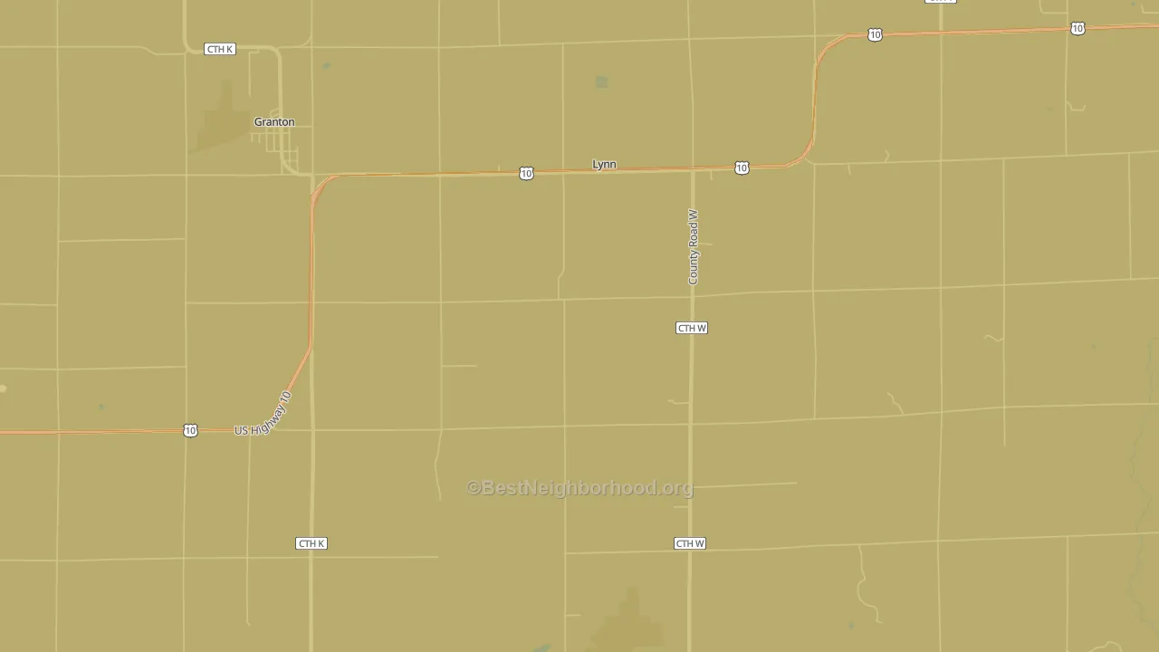 Lynn, WI Map of Noise Levels in Lynn