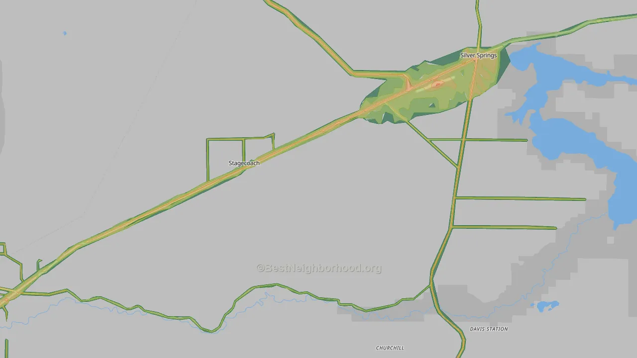 Lyon County, NV Map of Noise Levels in Lyon County