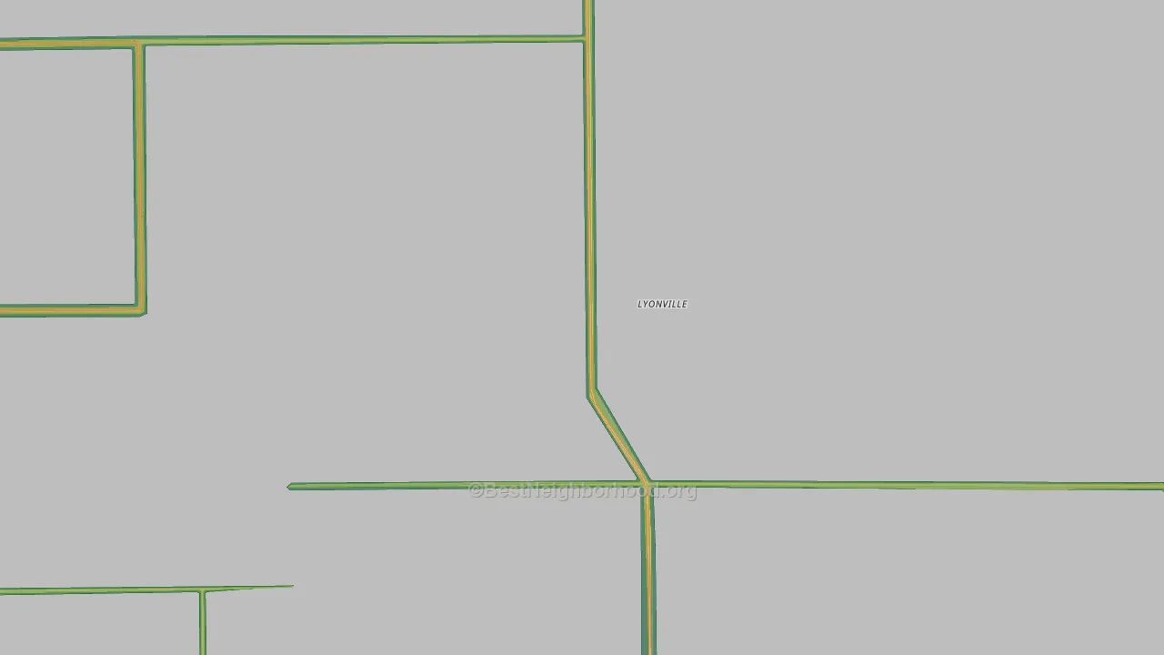 Lyonville, SD Map of Noise Levels in Lyonville
