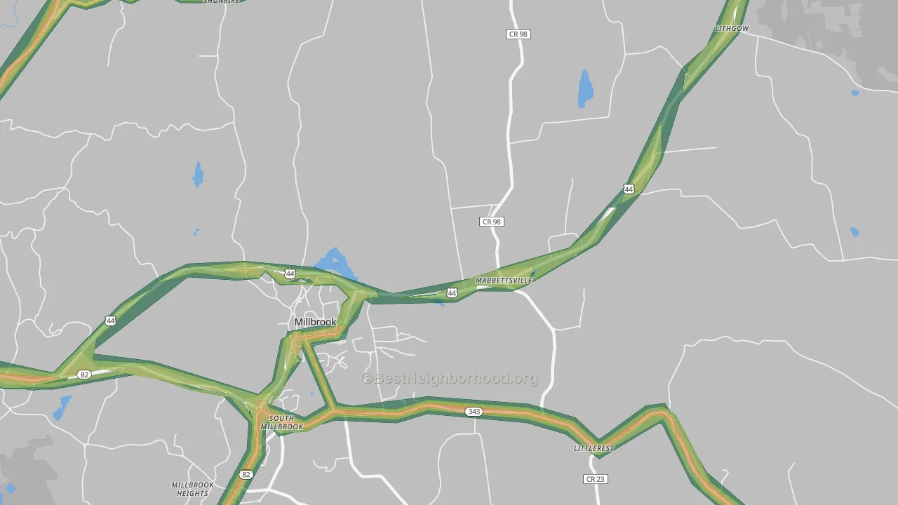 Mabbettsville, NY Map of Noise Levels in Mabbettsville