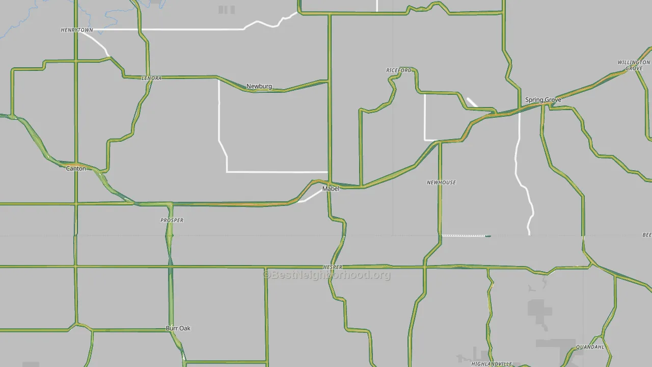 Mabel, MN Map of Noise Levels in Mabel