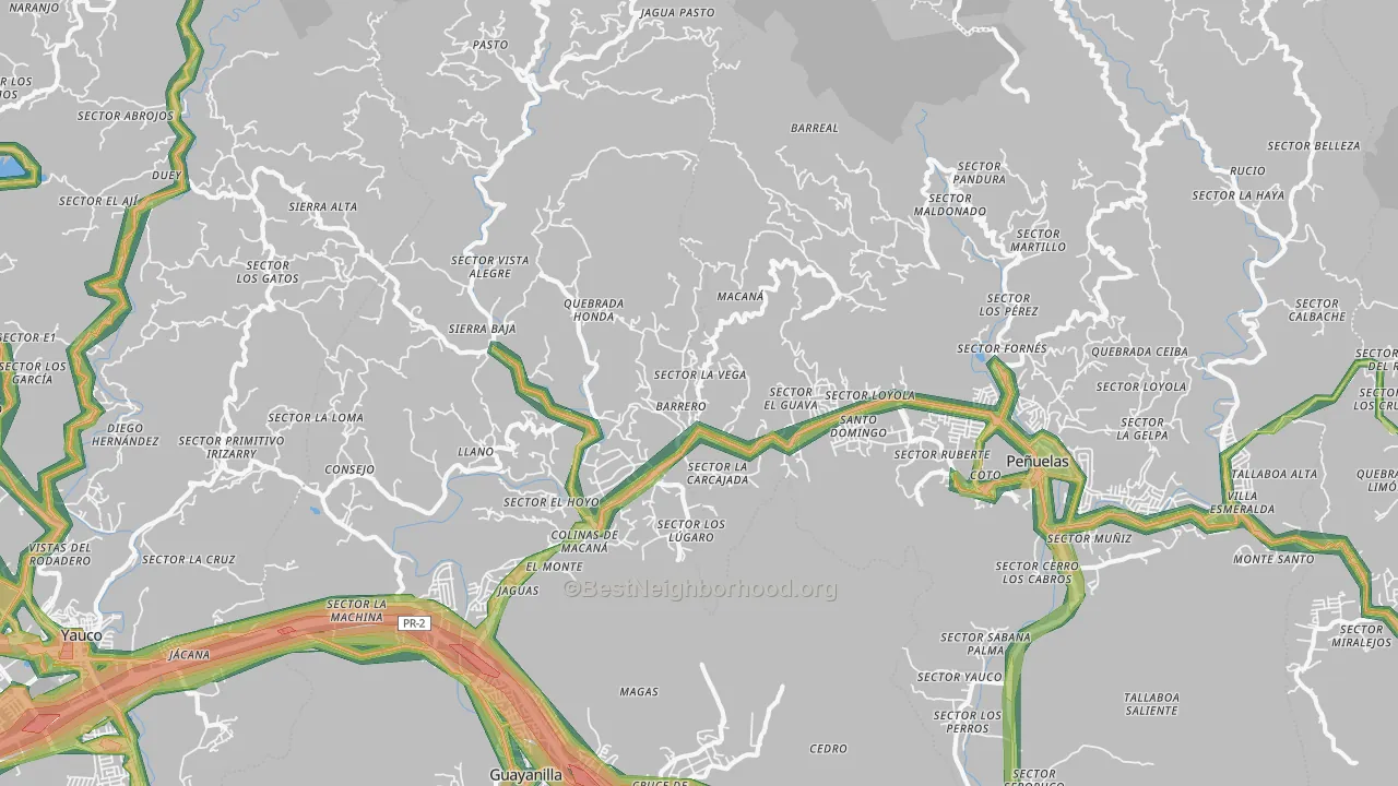 Macana, PR Map of Noise Levels in Macana