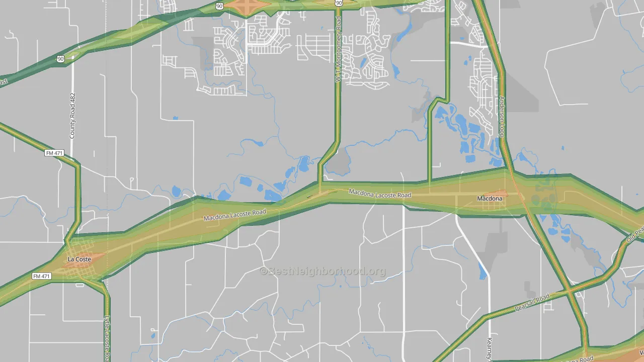 Macdona, TX Map of Noise Levels in Macdona