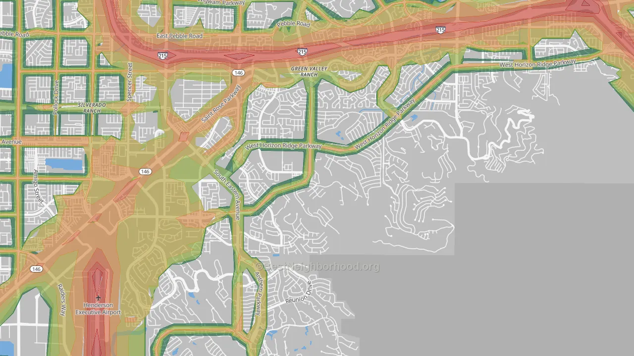 Macdonald Ranch, Henderson, NV Map of Noise Levels in Macdonald Ranch