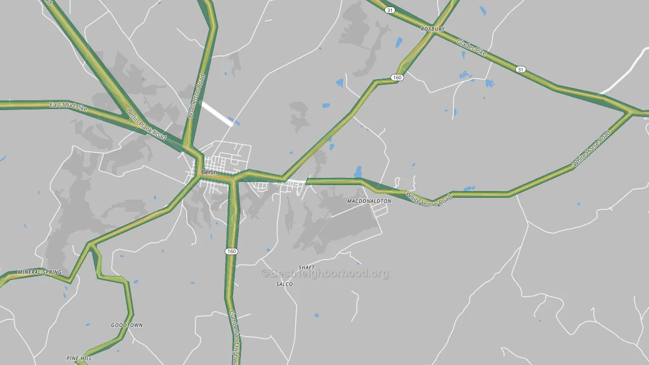Macdonaldton, PA Map of Noise Levels in Macdonaldton