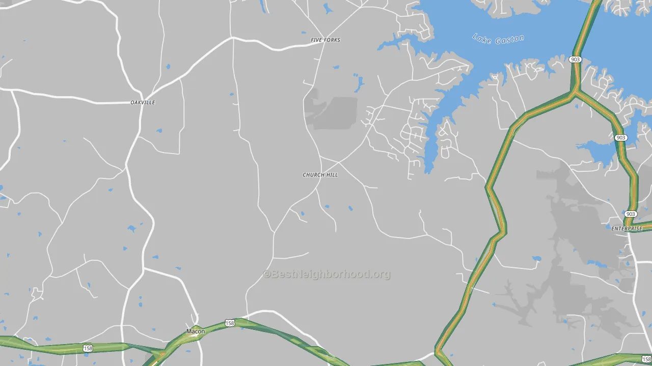 Macon, NC Map of Noise Levels in Macon