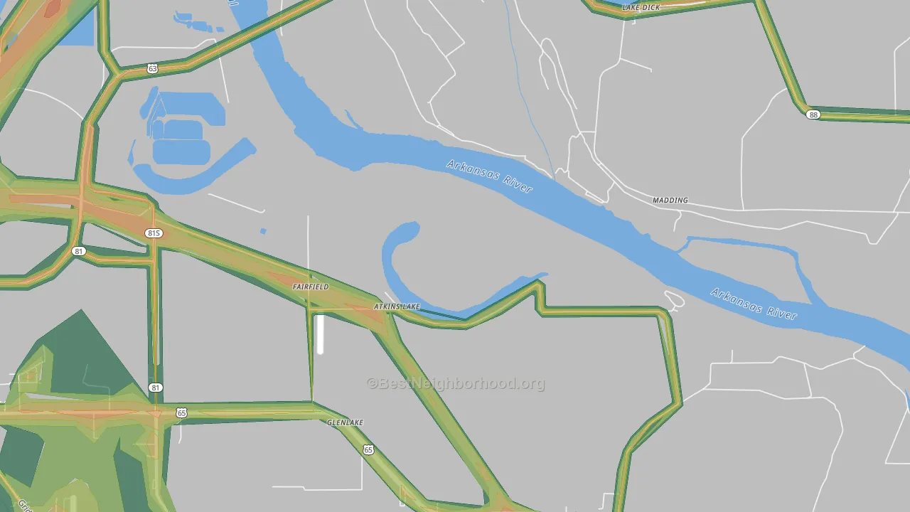 Madding, AR Map of Noise Levels in Madding
