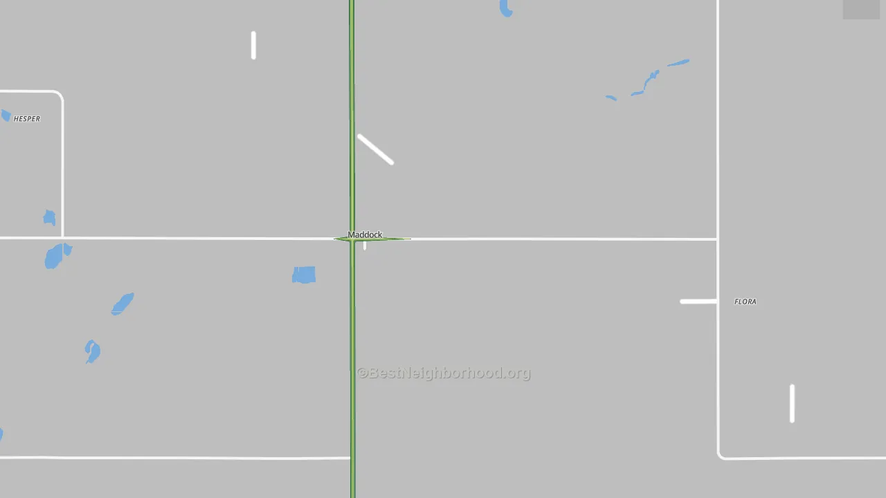 Maddock, ND Map of Noise Levels in Maddock