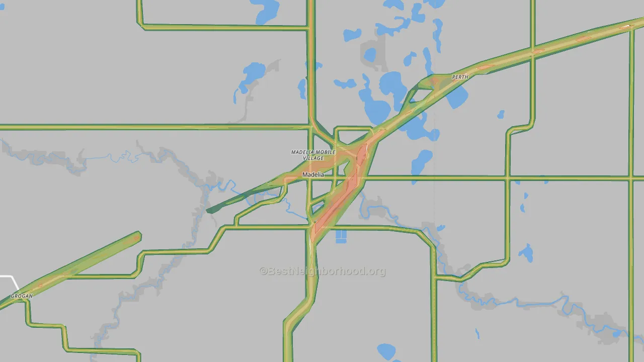 Madelia, MN Map of Noise Levels in Madelia