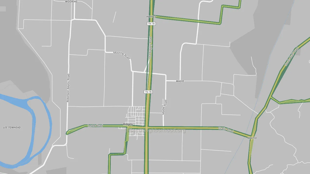 Madie, TN Map of Noise Levels in Madie