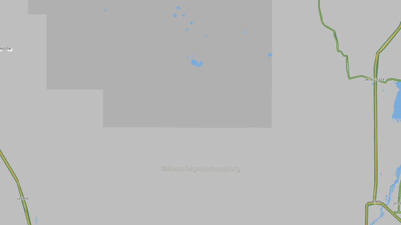 Madison County, MT Map of Noise Levels in Madison County