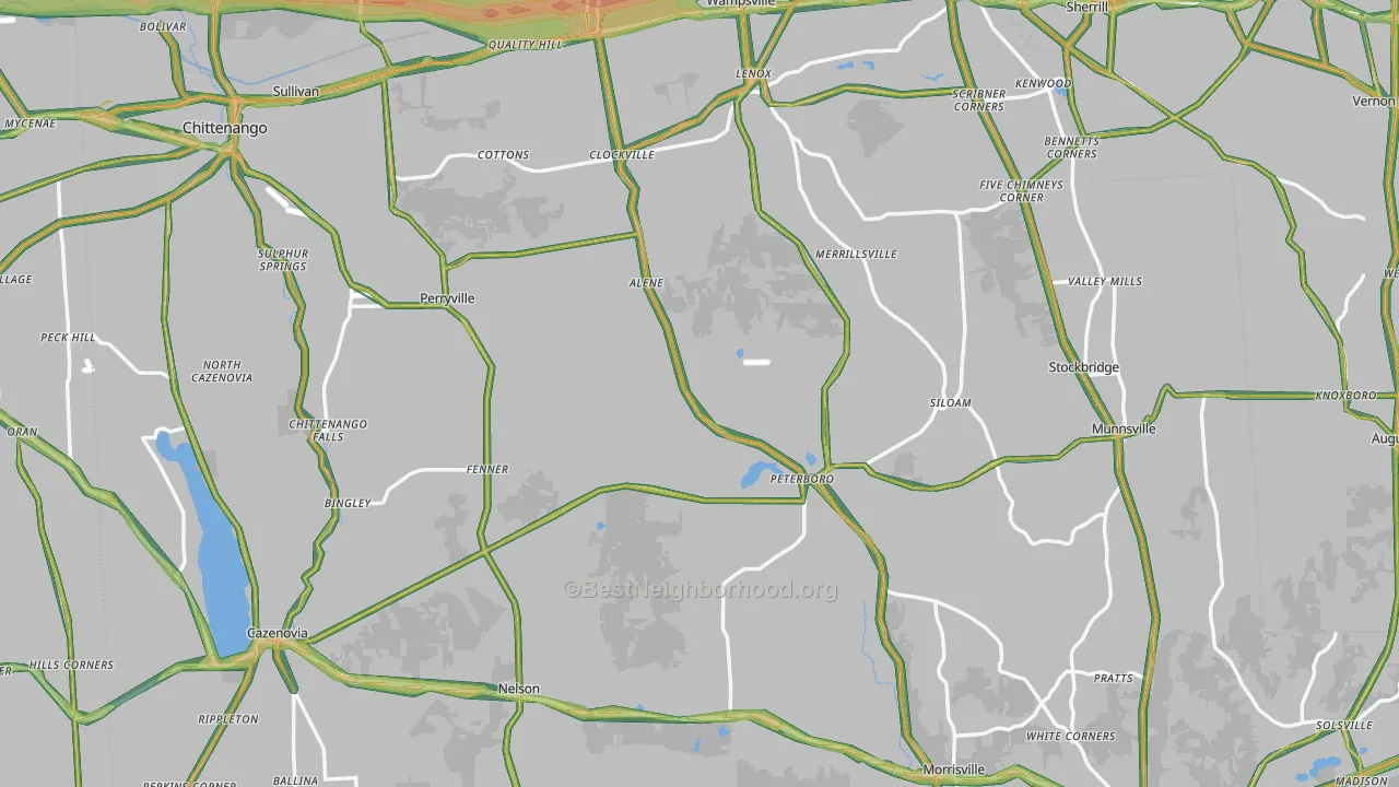 Madison County, NY Map of Noise Levels in Madison County