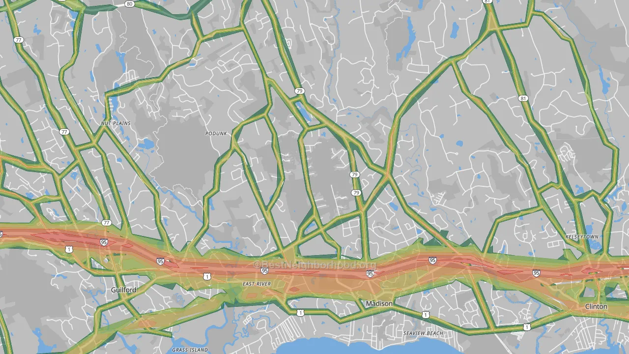 Madison, CT Map of Noise Levels in Madison
