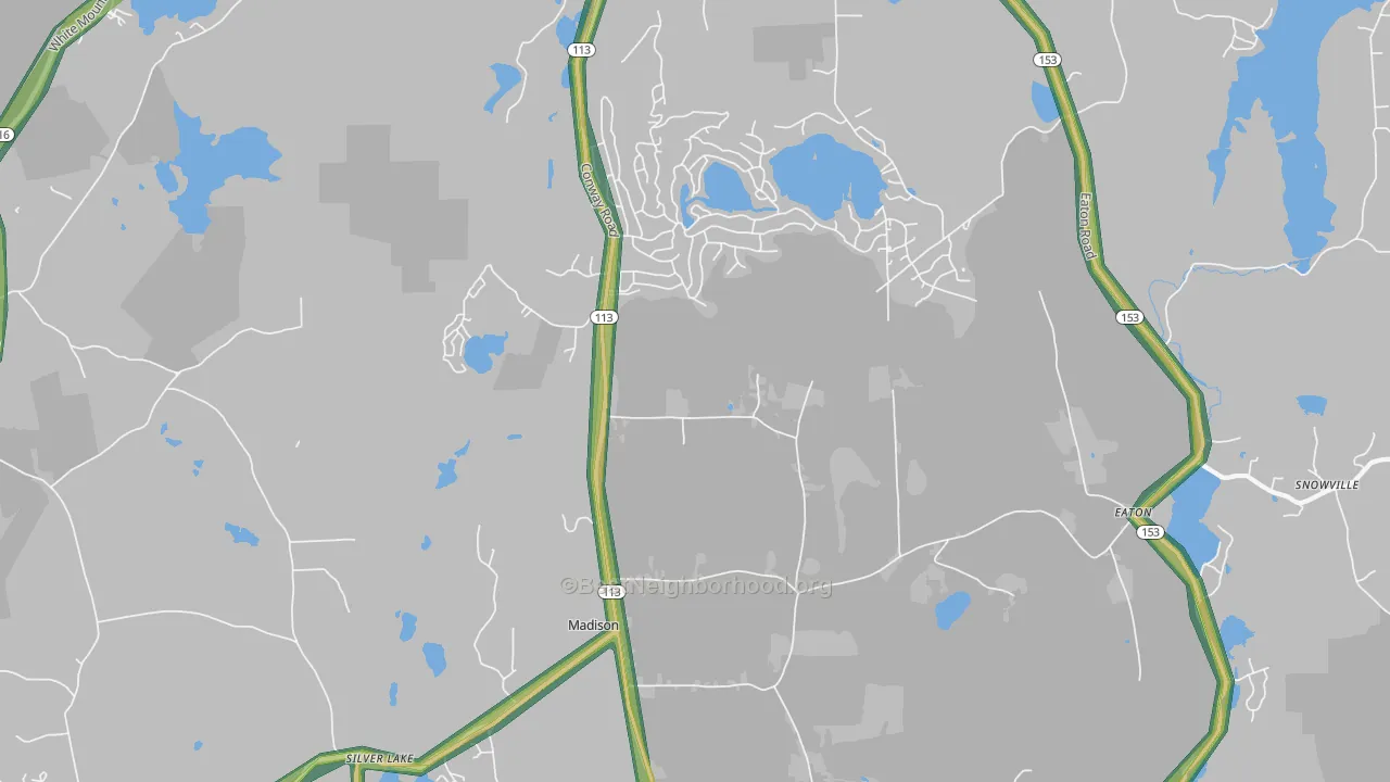 Madison, NH Map of Noise Levels in Madison