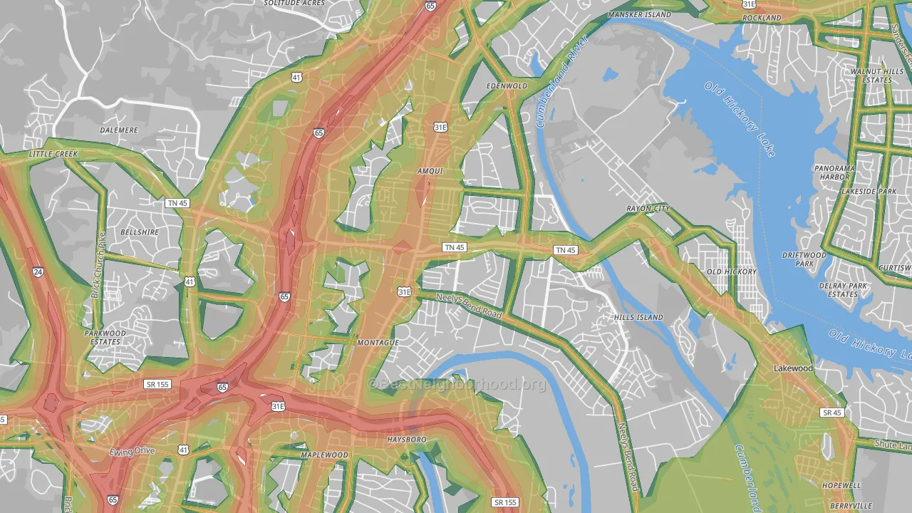 Madison, TN Map of Noise Levels in Madison