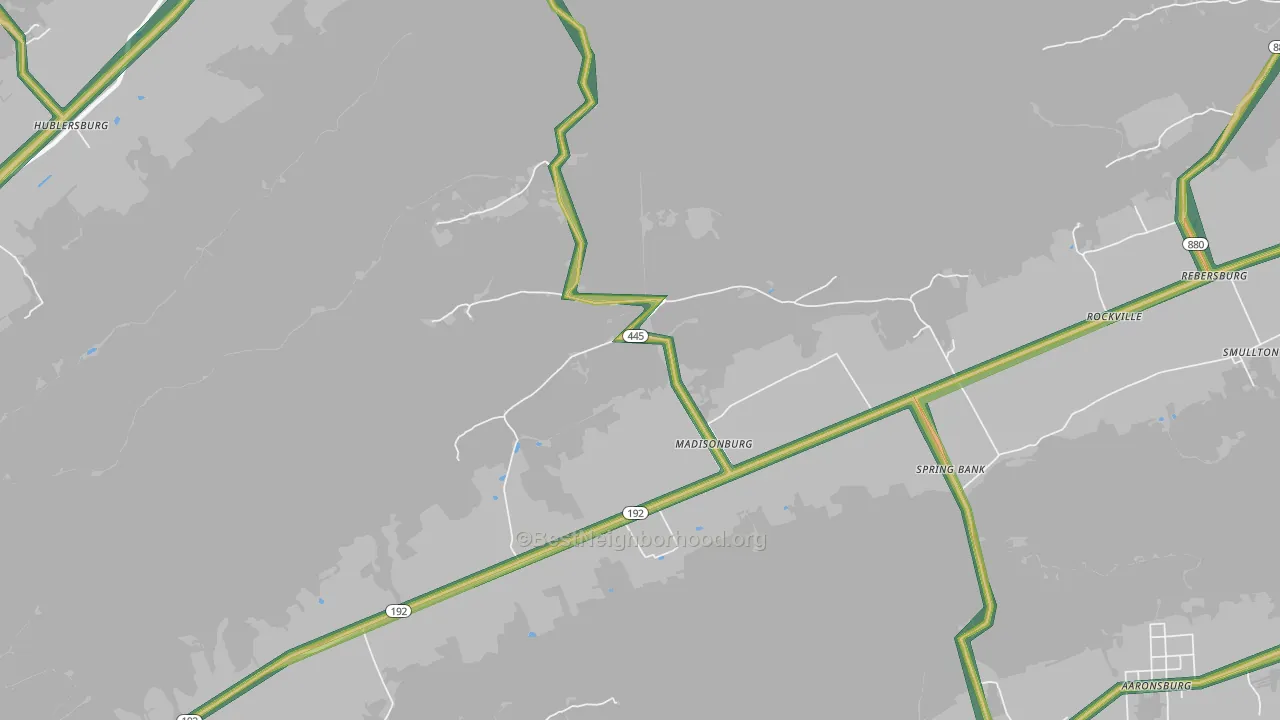 Madisonburg, PA Map of Noise Levels in Madisonburg