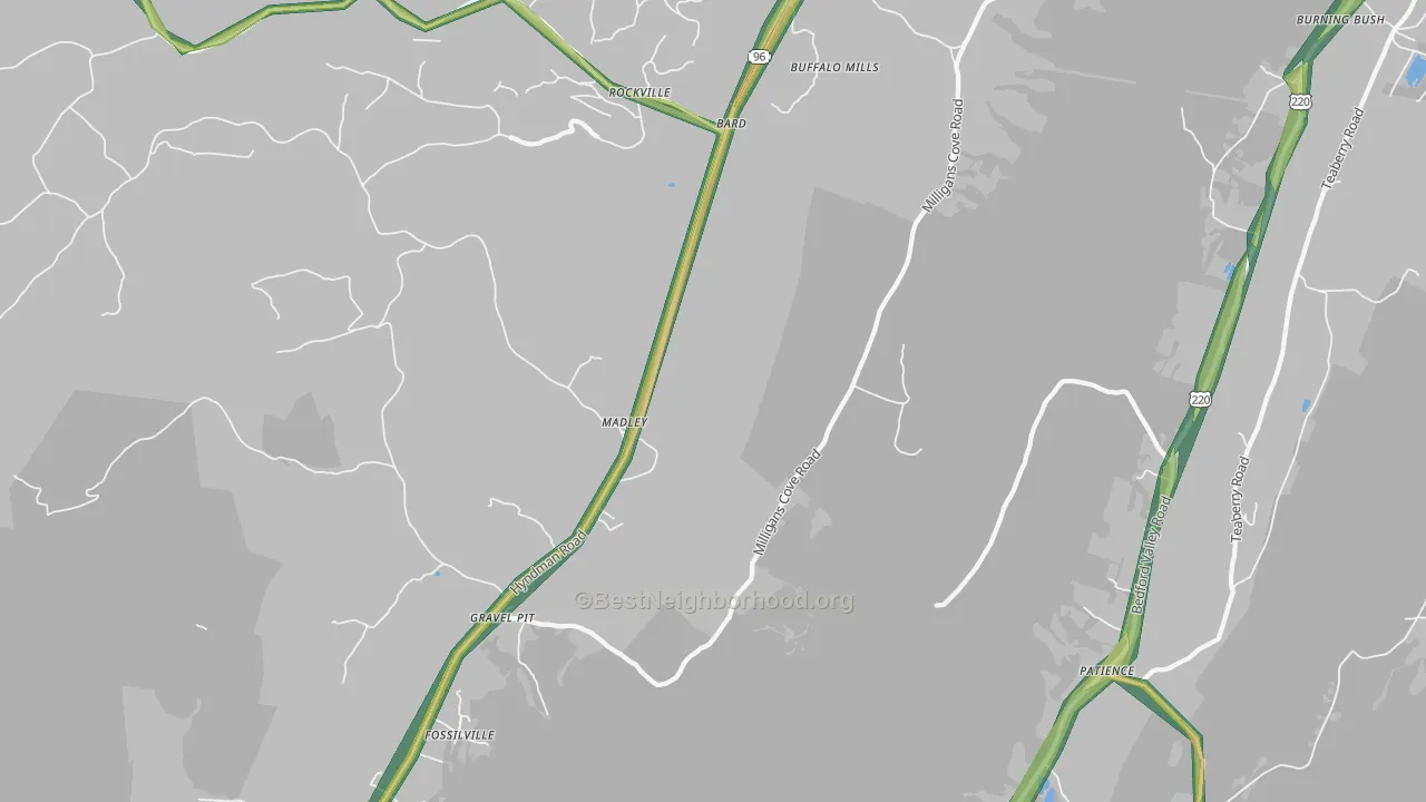 Madley, PA Map of Noise Levels in Madley